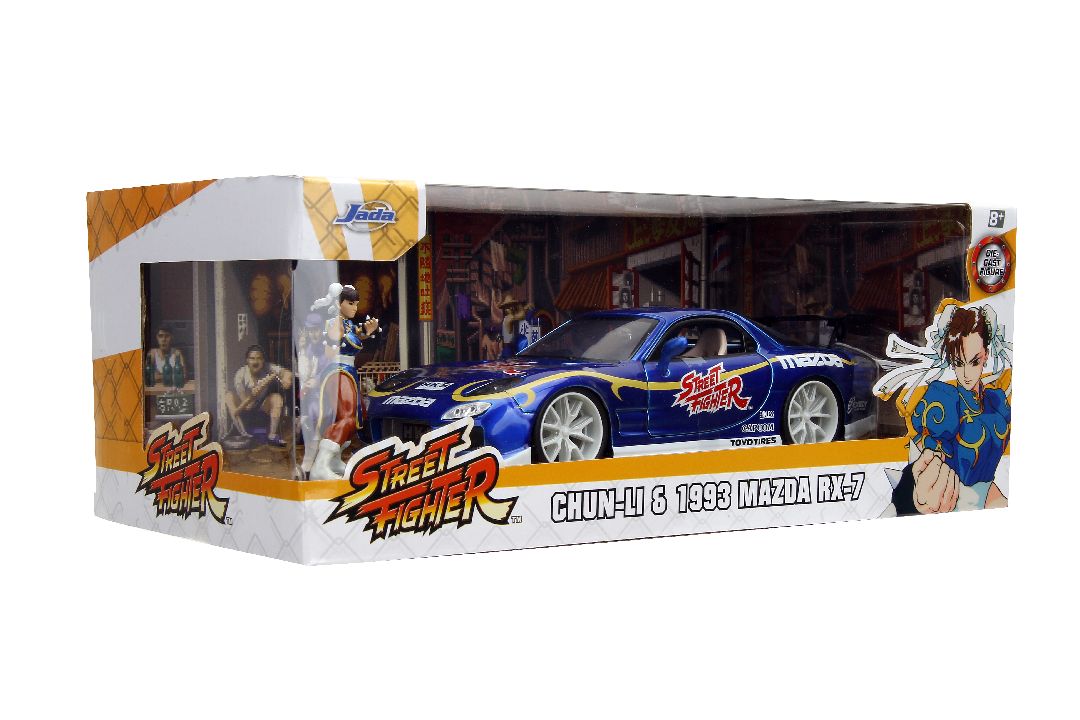 Jada 1/24 "Hollywood Rides" Street Fighter 1993 Rx-7 W/Chun-Li - Click Image to Close