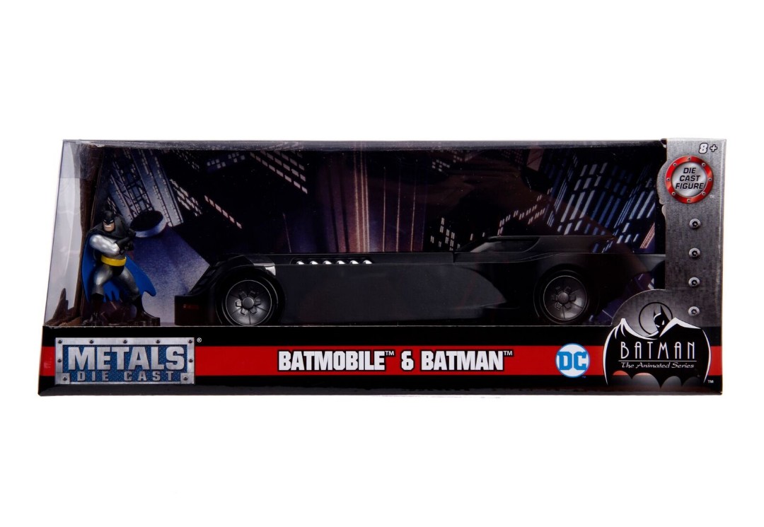 Jada 1/24 "Batman Animated Series" Batmobile W/Batman Figure - Click Image to Close