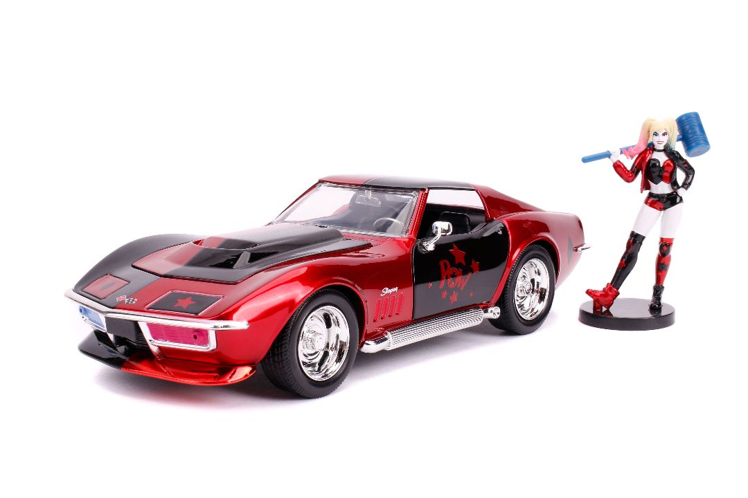 Jada 1/24 "Hollywood Rides" 1969 Corvette Stingray Harley Quinn - Click Image to Close