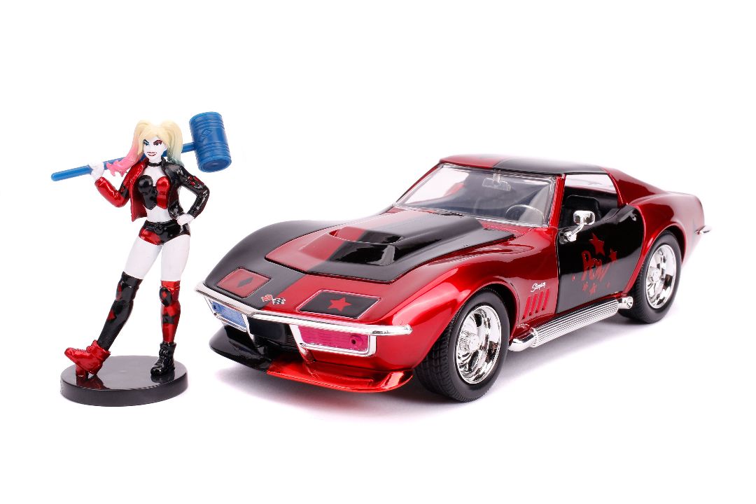 Jada 1/24 "Hollywood Rides" 1969 Corvette Stingray Harley Quinn