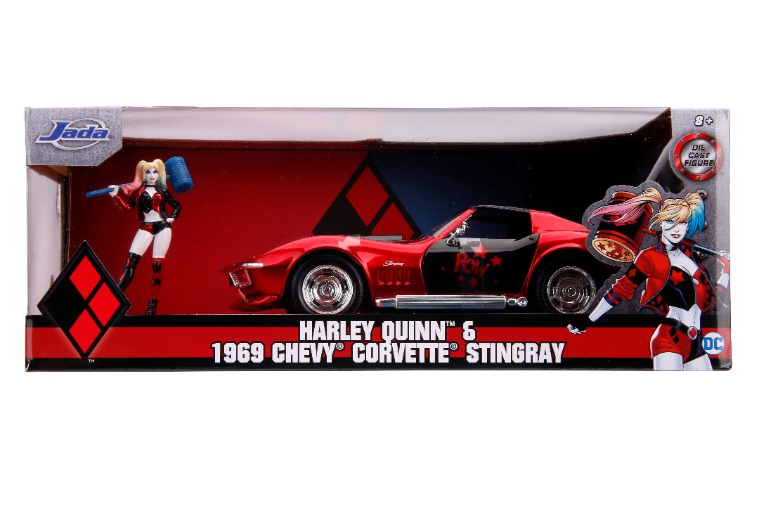 Jada 1/24 "Hollywood Rides" 1969 Corvette Stingray Harley Quinn - Click Image to Close