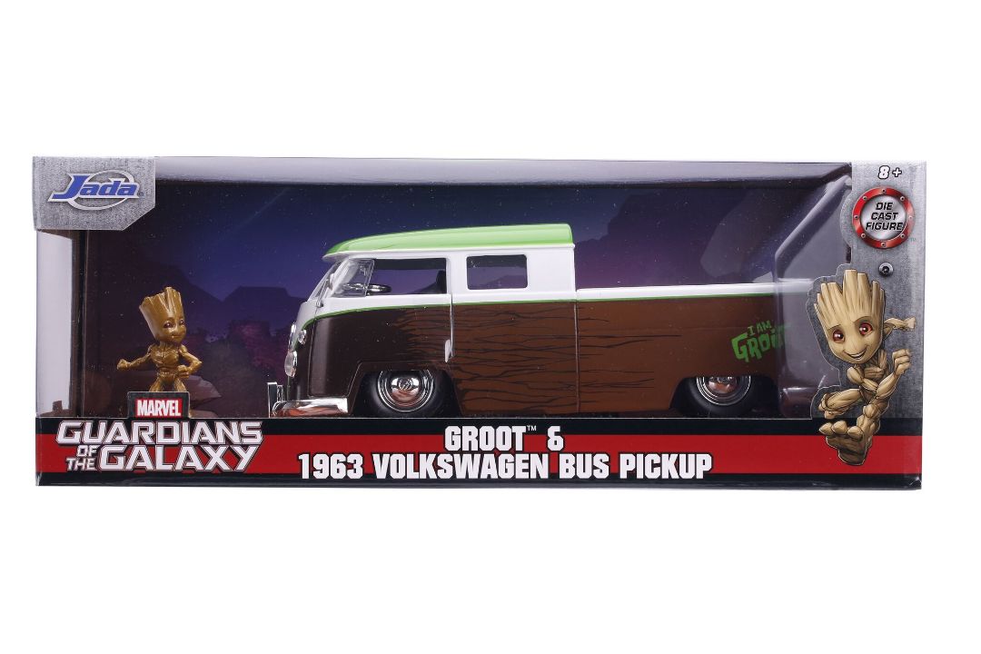 Jada 1/24 "Hollywood Rides" 1963 VW Bus with Groot - Click Image to Close