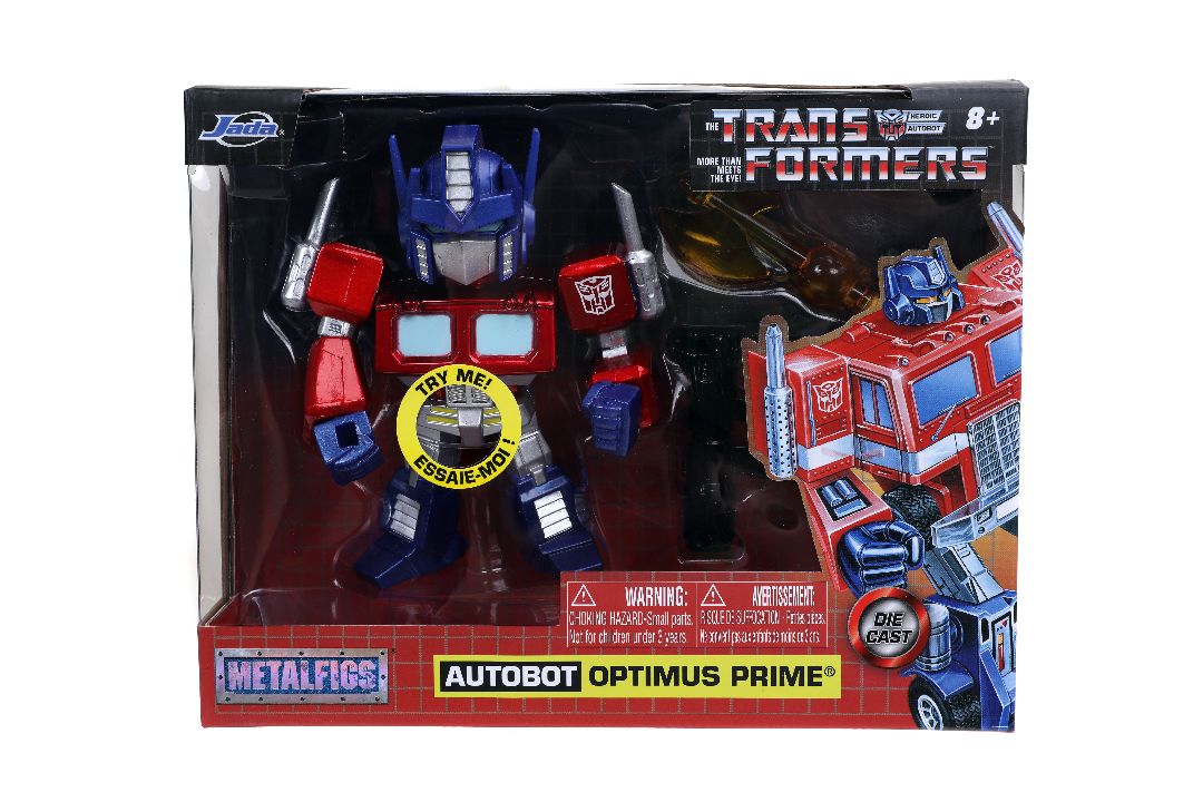 Jada 4" Metalfigs Transformers - G1 Optimus Prime w/Light - Click Image to Close