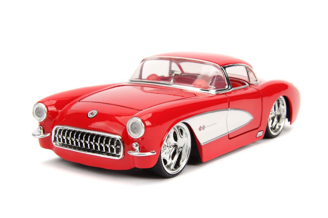 Jada 1/24 "BIGTIME Muscle" 1957 Chevy Corvette - Glossy Red - Click Image to Close