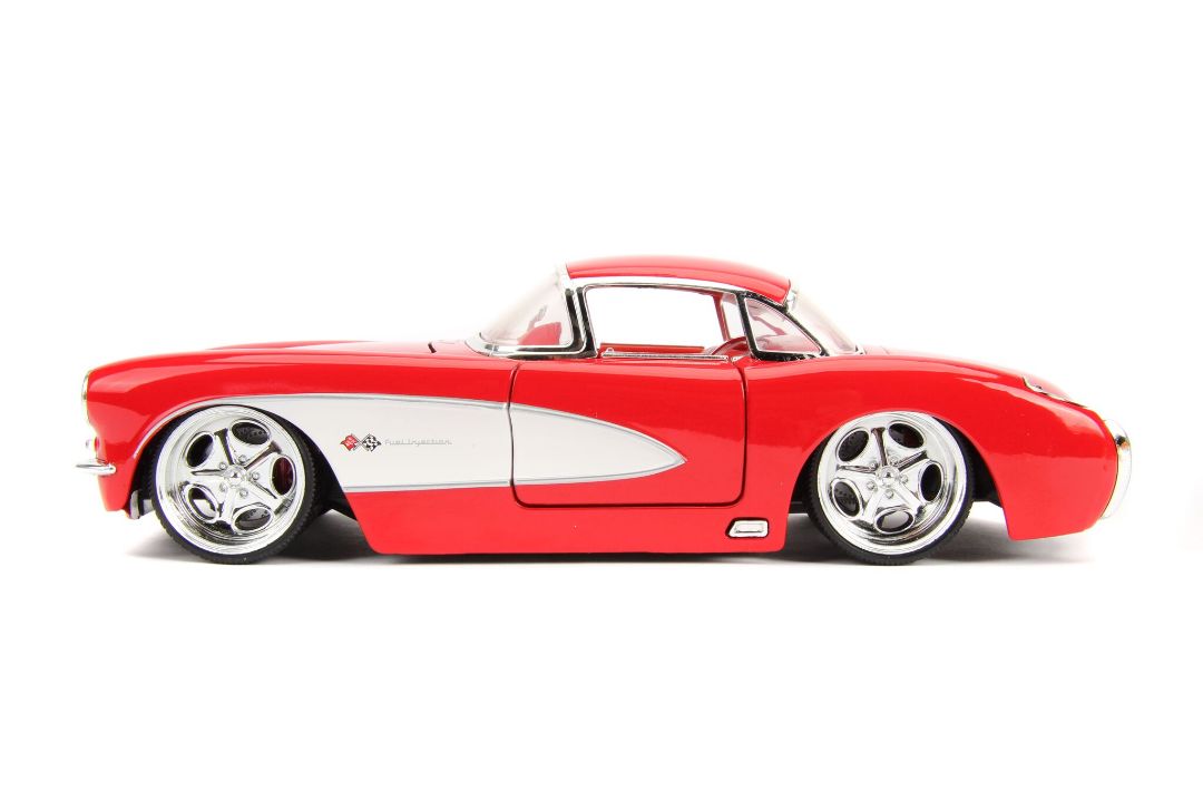 Jada 1/24 "BIGTIME Muscle" 1957 Chevy Corvette - Glossy Red - Click Image to Close