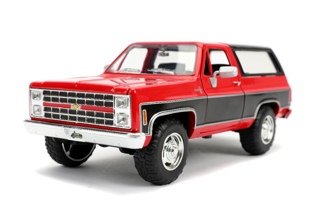 Jada 1/24 "Just Trucks" 1980 Chevy K5 Blazer Stock - Glossy Red - Click Image to Close