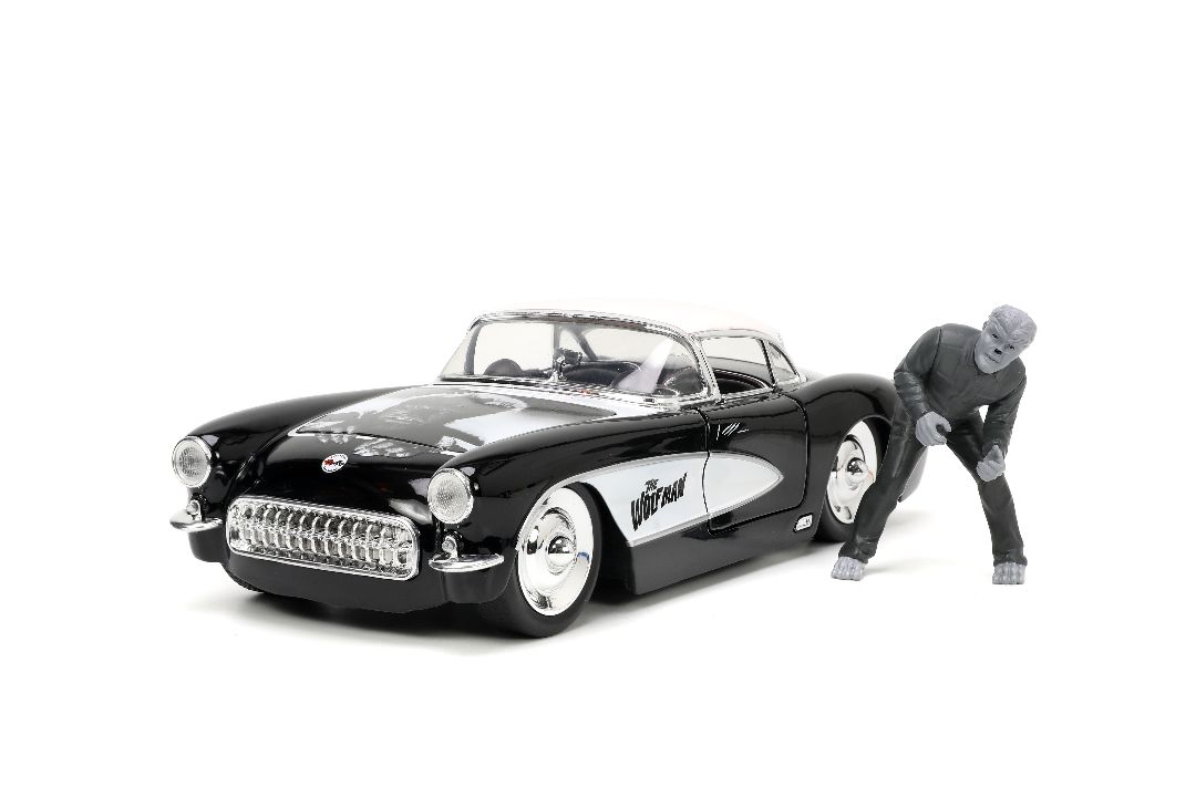 Jada 1/24 "Hollywood Rides" 1957 Corvette with The Wolfman - Click Image to Close