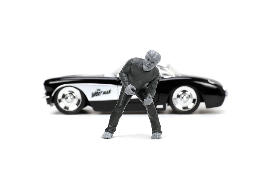 Jada 1/24 "Hollywood Rides" 1957 Corvette with The Wolfman - Click Image to Close