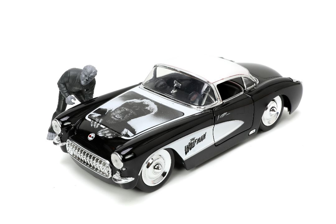 Jada 1/24 "Hollywood Rides" 1957 Corvette with The Wolfman - Click Image to Close