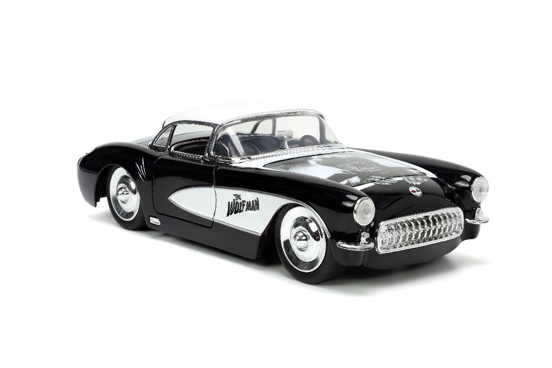 Jada 1/24 "Hollywood Rides" 1957 Corvette with The Wolfman - Click Image to Close