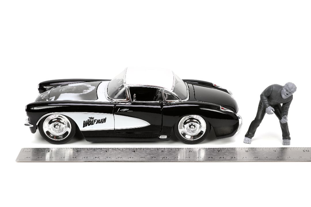 Jada 1/24 "Hollywood Rides" 1957 Corvette with The Wolfman - Click Image to Close