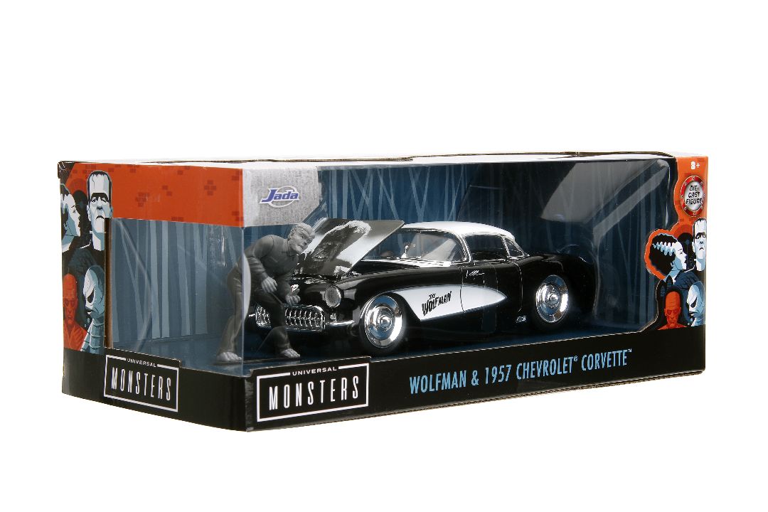 Jada 1/24 "Hollywood Rides" 1957 Corvette with The Wolfman