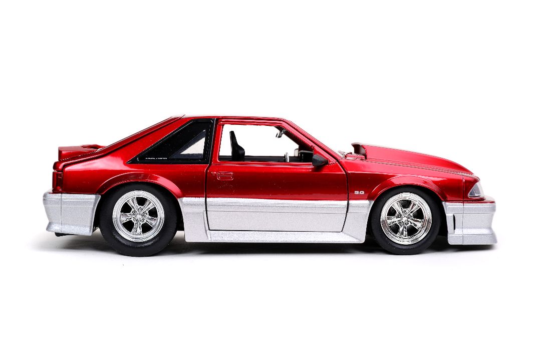 Jada 1/24 "BIGTIME Muscle" 1989 Ford Mustang GT - Candy Red - Click Image to Close