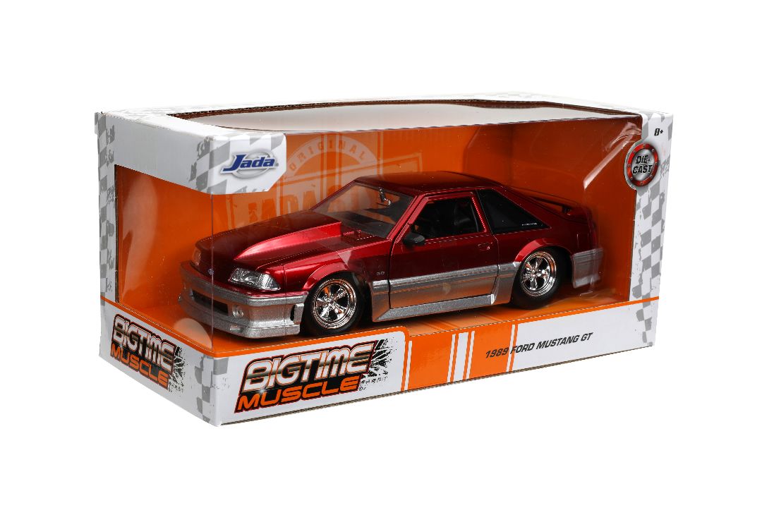 Jada 1/24 "BIGTIME Muscle" 1989 Ford Mustang GT - Candy Red - Click Image to Close