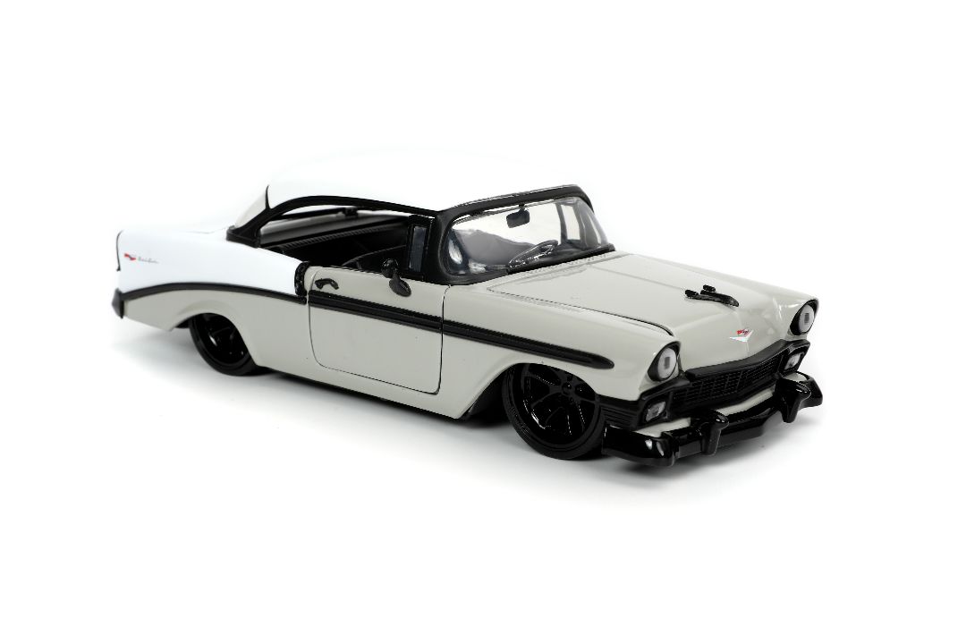 Jada 1/24 "BIGTIME Muscle" 1956 Chevy Bel Air - Grey/White - Click Image to Close