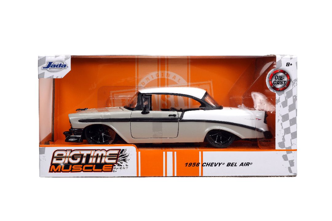 Jada 1/24 "BIGTIME Muscle" 1956 Chevy Bel Air - Grey/White