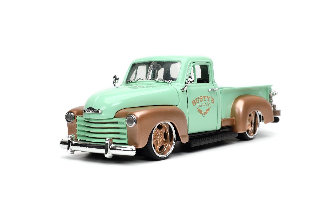 Jada 1/24 "Just Trucks" 1953 Chevy Pickup w/Rack - Light Green - Click Image to Close