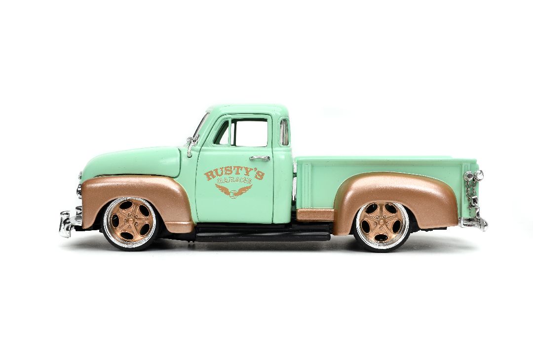 Jada 1/24 "Just Trucks" 1953 Chevy Pickup w/Rack - Light Green - Click Image to Close