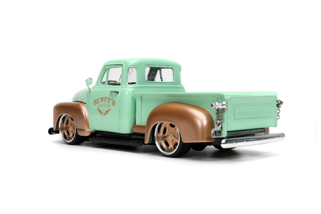 Jada 1/24 "Just Trucks" 1953 Chevy Pickup w/Rack - Light Green - Click Image to Close