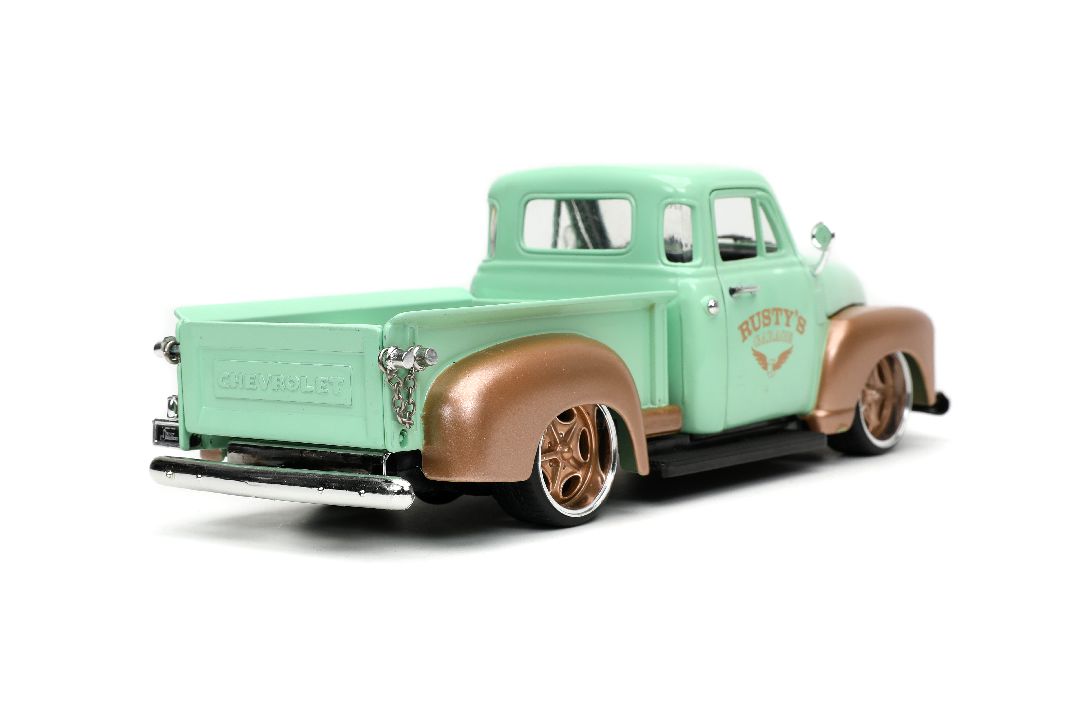 Jada 1/24 "Just Trucks" 1953 Chevy Pickup w/Rack - Light Green - Click Image to Close