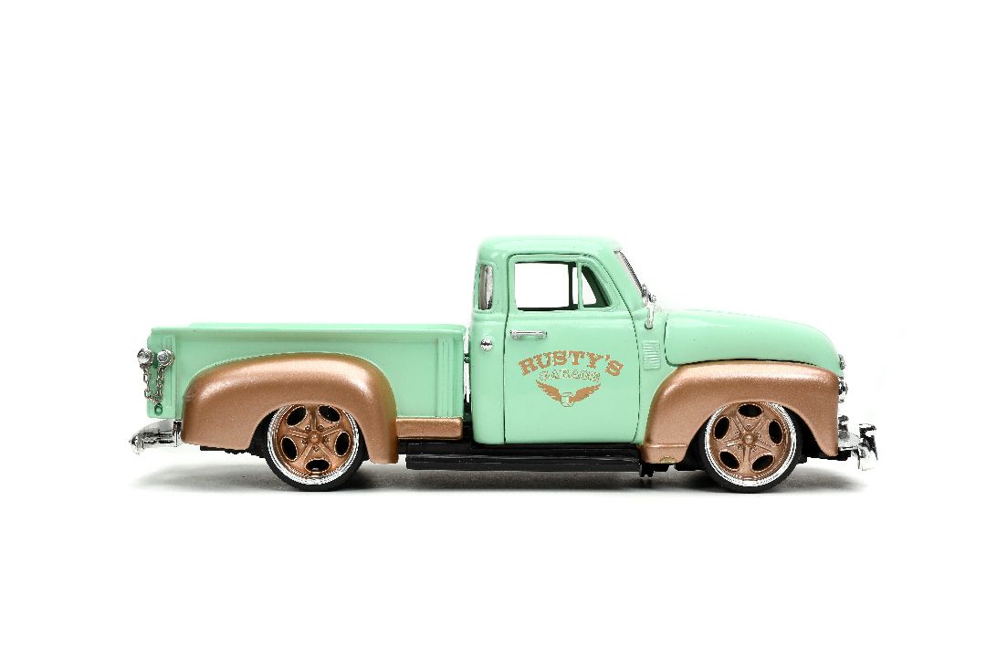 Jada 1/24 "Just Trucks" 1953 Chevy Pickup w/Rack - Light Green - Click Image to Close