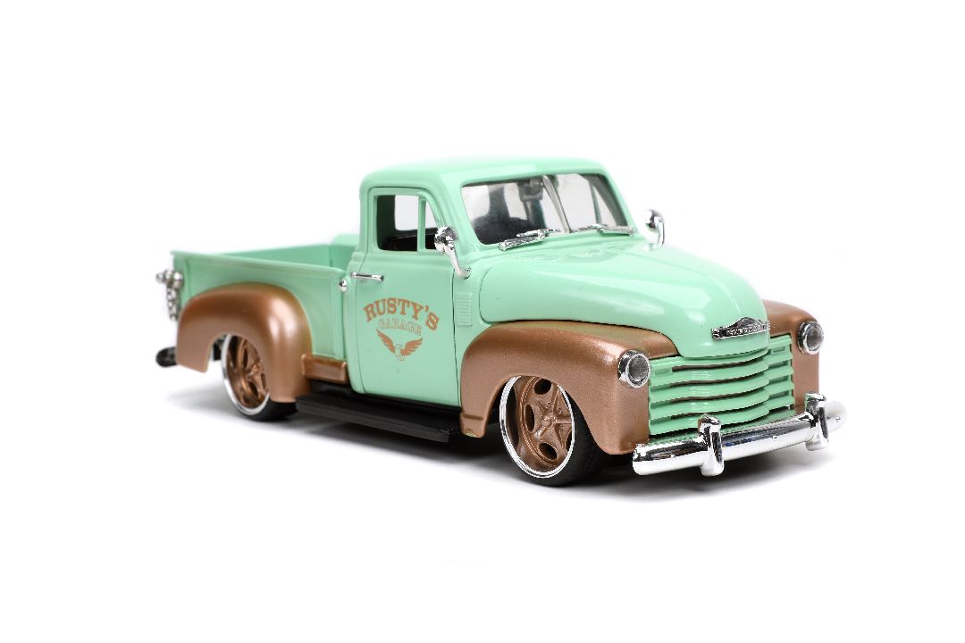 Jada 1/24 "Just Trucks" 1953 Chevy Pickup w/Rack - Light Green - Click Image to Close