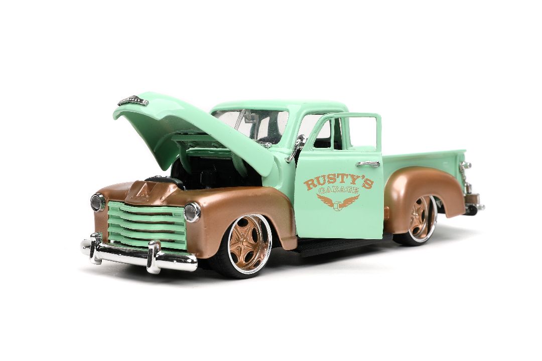 Jada 1/24 "Just Trucks" 1953 Chevy Pickup w/Rack - Light Green - Click Image to Close