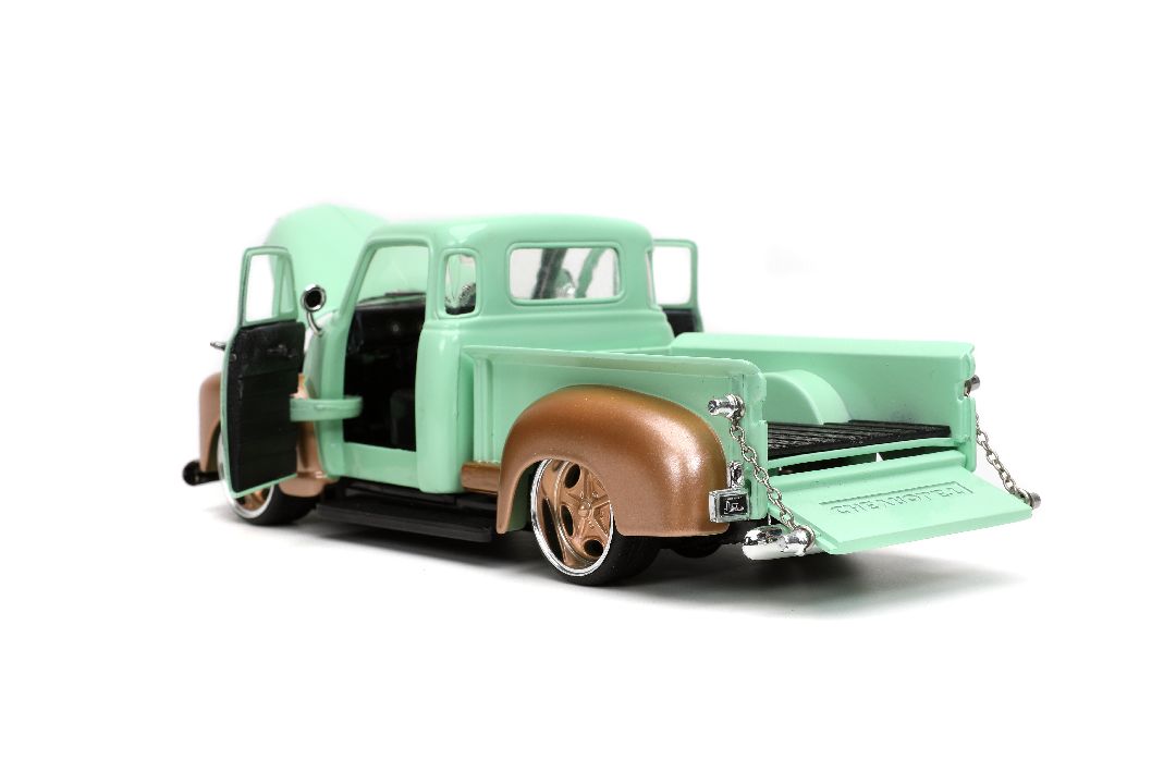 Jada 1/24 "Just Trucks" 1953 Chevy Pickup w/Rack - Light Green - Click Image to Close