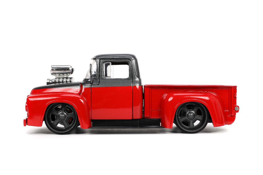 Jada 1/24 "Just Trucks" 1956 Ford F-100 Pickup with Rack - Click Image to Close