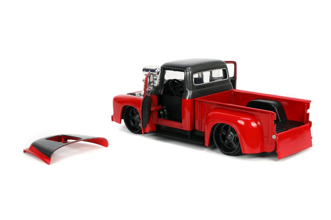 Jada 1/24 "Just Trucks" 1956 Ford F-100 Pickup with Rack - Click Image to Close