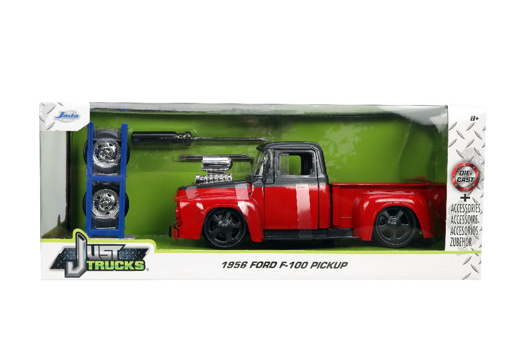 Jada 1/24 "Just Trucks" 1956 Ford F-100 Pickup with Rack - Click Image to Close