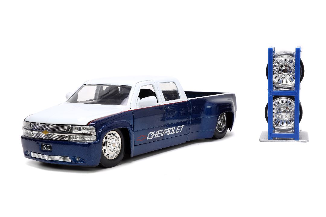 Jada 1/24 "Just Trucks" 1999 Chevy Silverado Dooley with Rack - Click Image to Close