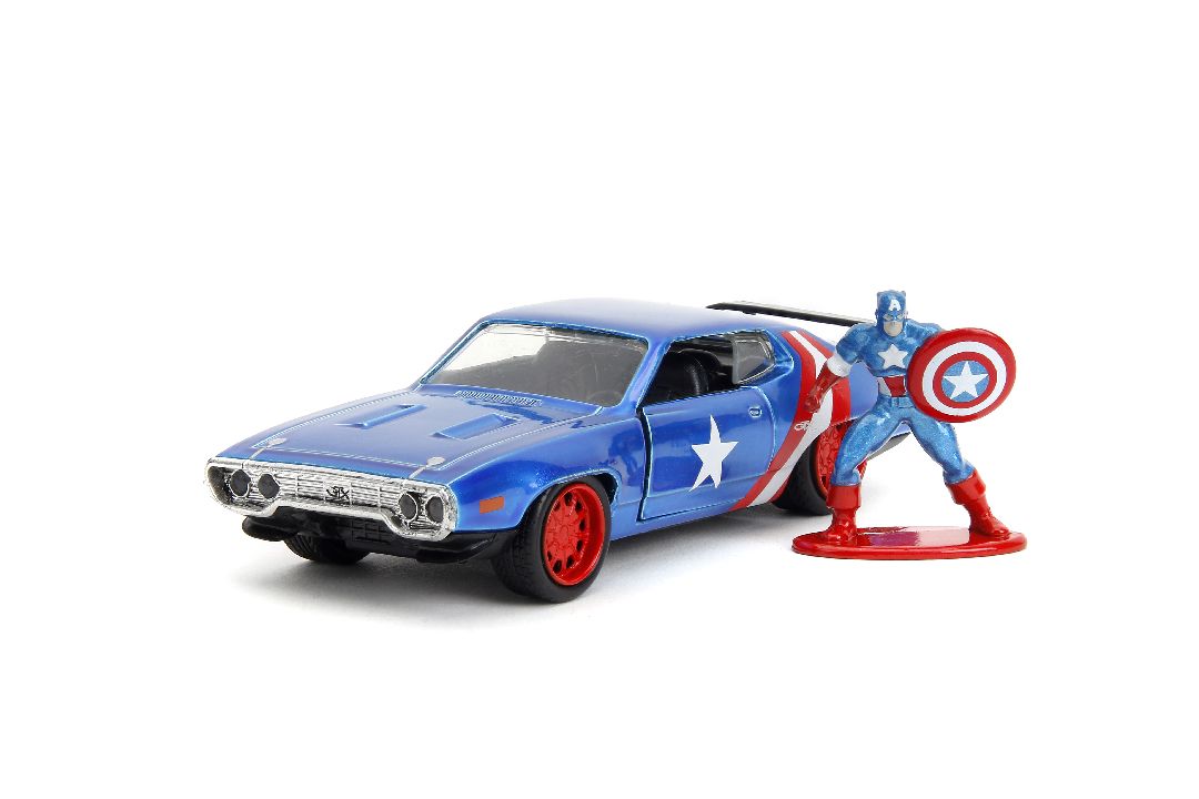 Jada 1/32 "Hollywood Rides" Marvel 1971 GTX w/Capt America