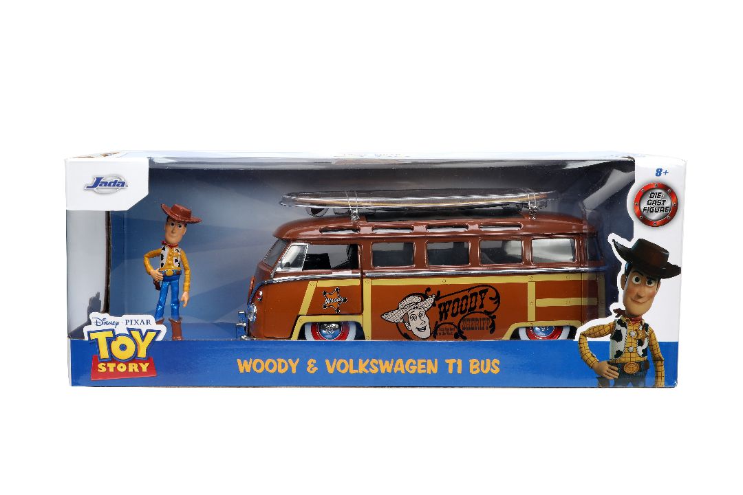 Jada 1/24 "Hollywood Rides" Disney 1962 VW Bus with Woody - Click Image to Close