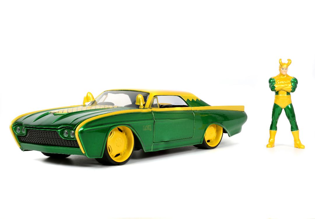 Jada 1/24 "Hollywood Rides" Marvel 1963 Thunderbird with LOKI