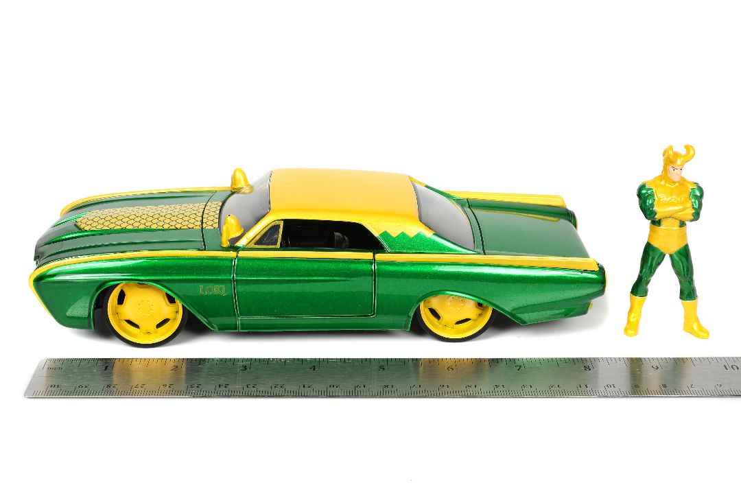 Jada 1/24 "Hollywood Rides" Marvel 1963 Thunderbird with LOKI