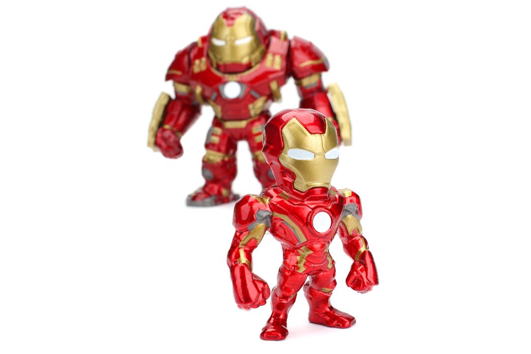 Jada 2.5" Metalfigs Iron Man & 6.5" Hulkbuster - Click Image to Close