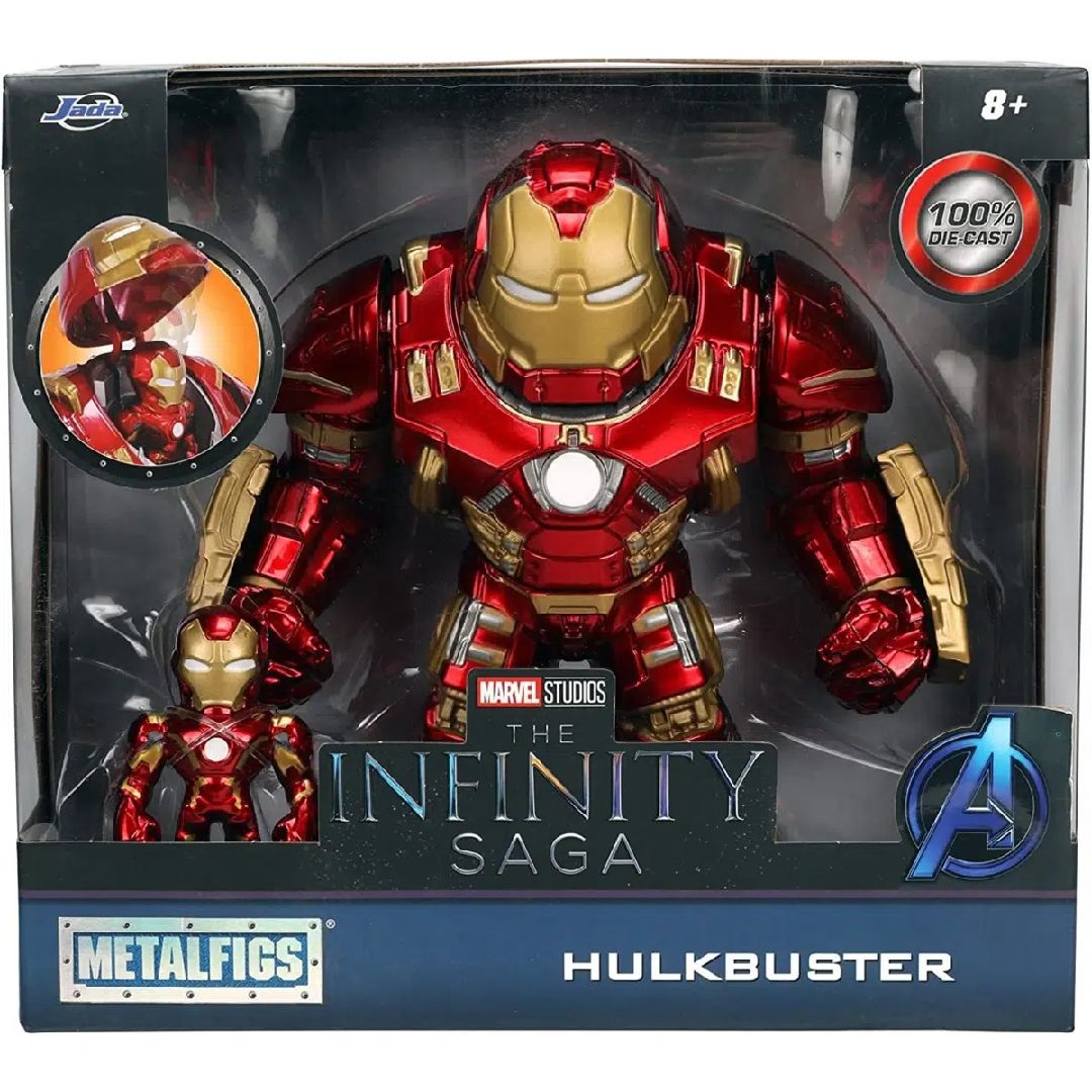 Jada 2.5" Metalfigs Iron Man & 6.5" Hulkbuster - Click Image to Close