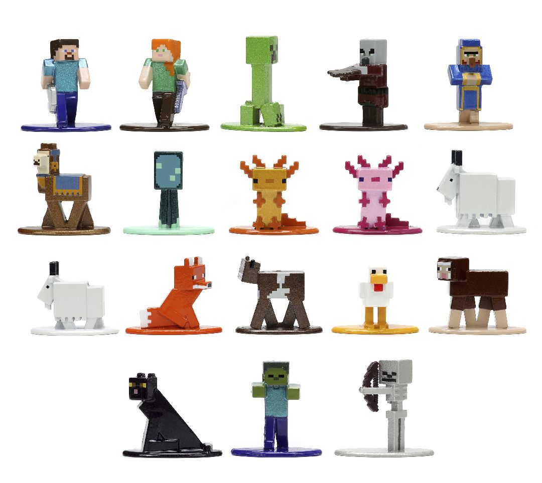 Jada 1.65" Nano Metalfigs Minecraft 18 Pack W8 - Click Image to Close