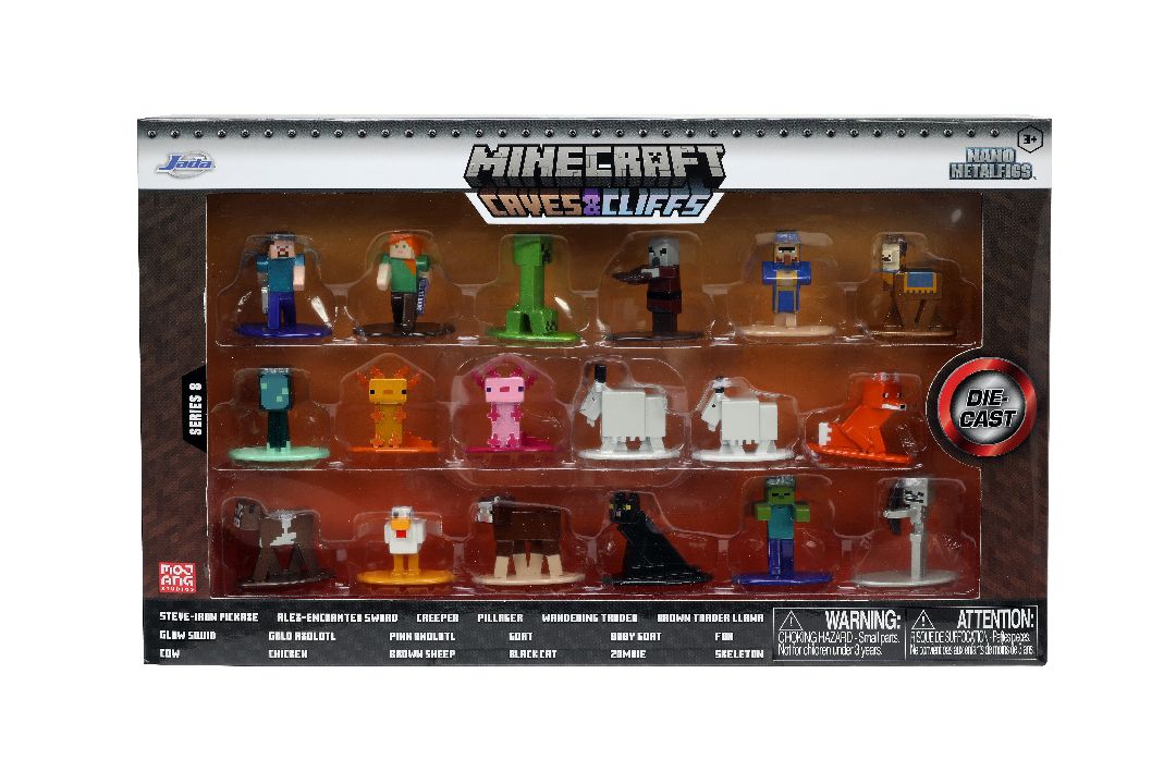 Jada 1.65" Nano Metalfigs Minecraft 18 Pack W8 - Click Image to Close