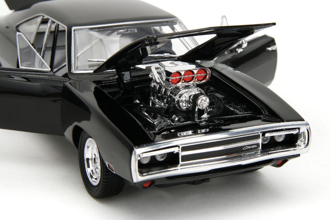 Jada 1/24 "Fast & Furious" TruSpec 1970 Dodge Charger RT - Black - Click Image to Close