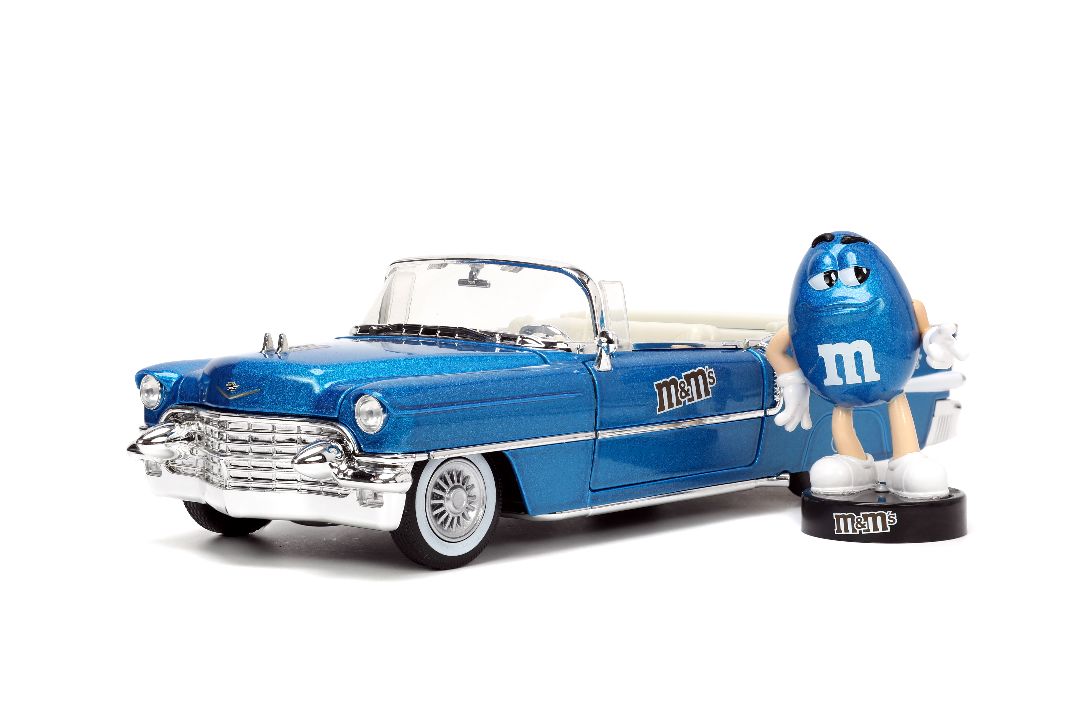 Jada 1/24 "Hollywood Rides" 1956 Cadillac with BLUE M&Mâ€™s