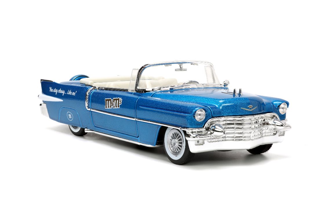 Jada 1/24 "Hollywood Rides" 1956 Cadillac with BLUE M&Mâ€™s