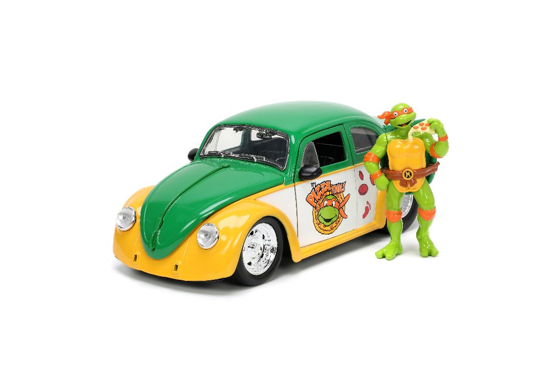 Jada 1/24 "Hollywood Rides" TMNT 1959 VW Beetle w/ Michelangelo