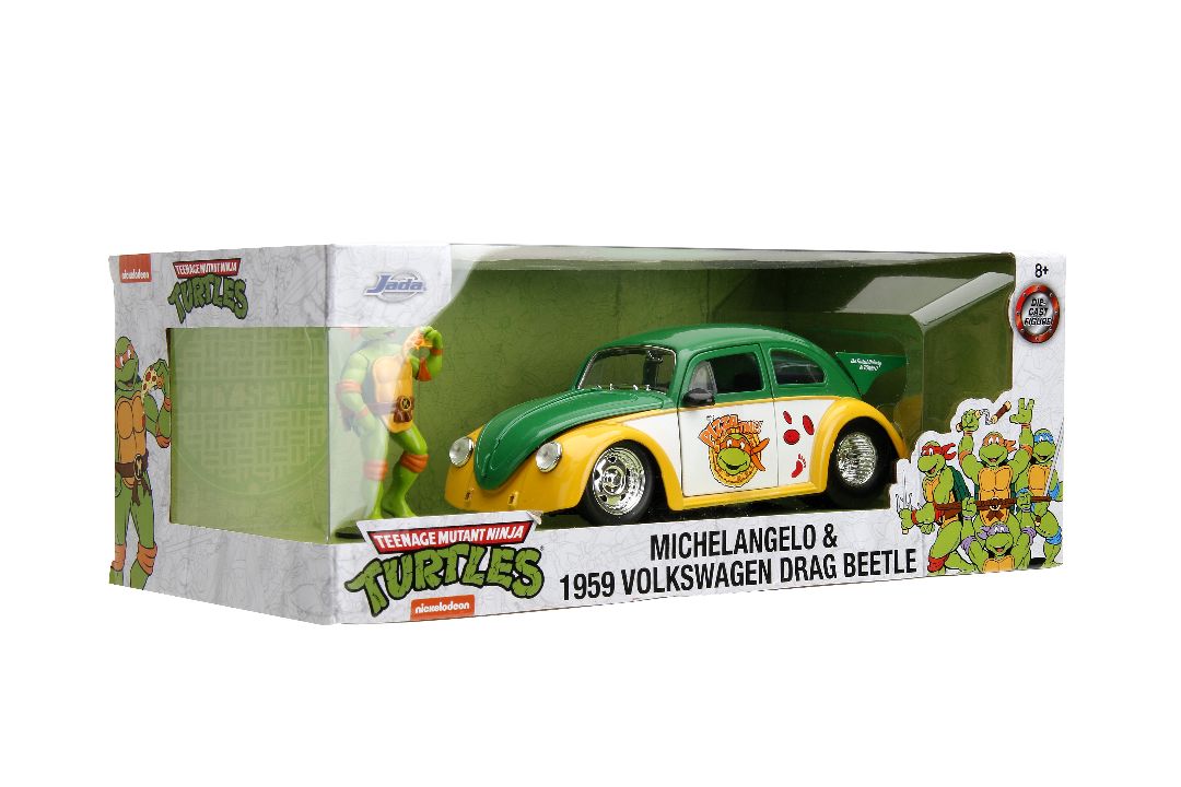 Jada 1/24 "Hollywood Rides" TMNT 1959 VW Beetle w/ Michelangelo