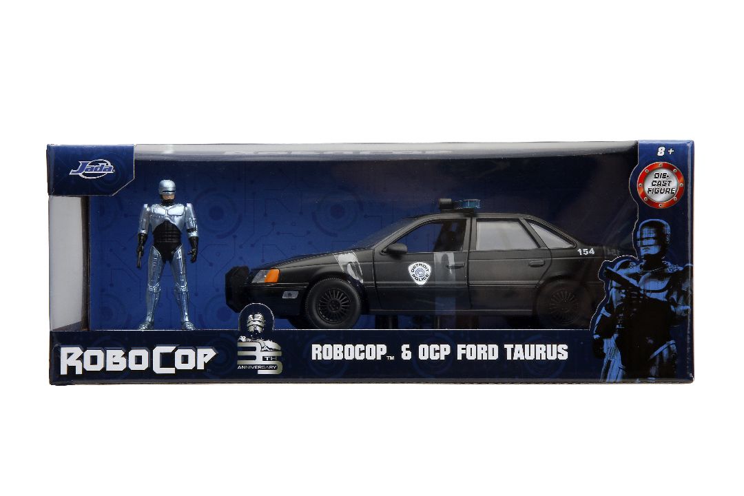 Jada 1/24 "Hollywood Rides" 1986 OCP Ford Taurus w/ RoboCop