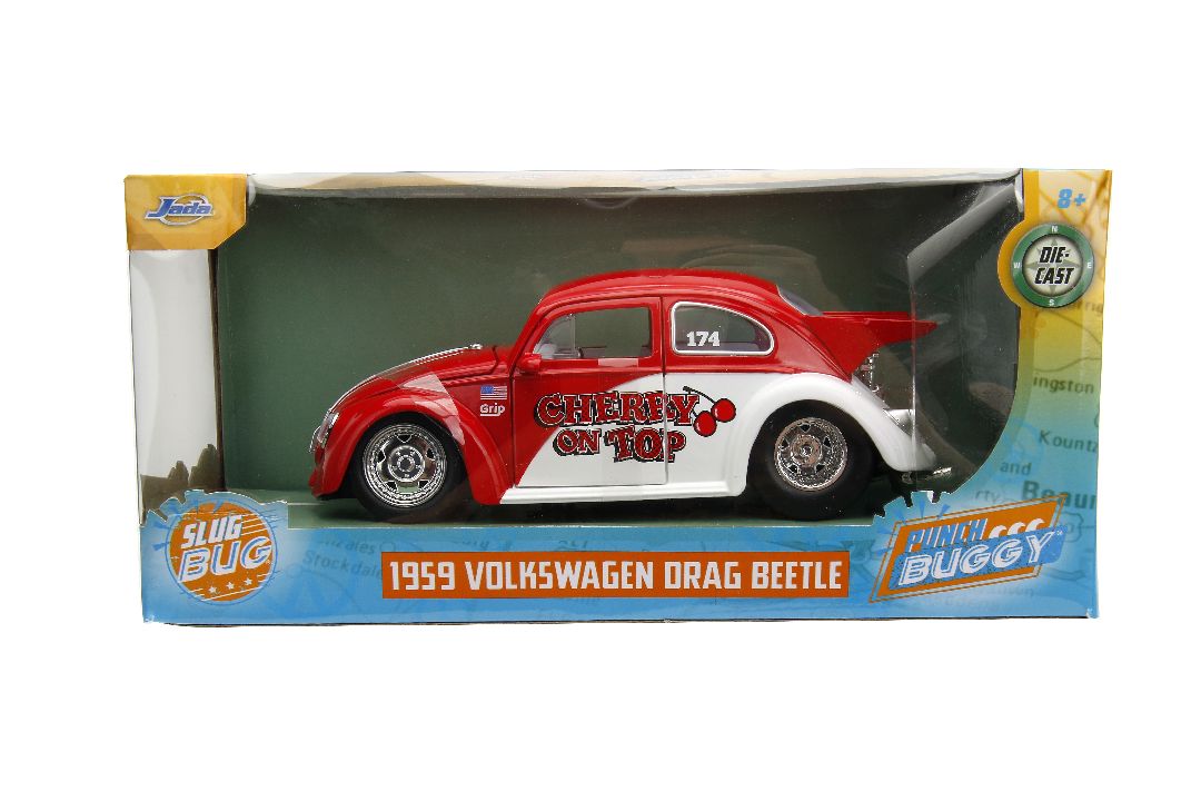 Jada 1/24 Punch Buggy 1959 VW Drag Beetle - Click Image to Close