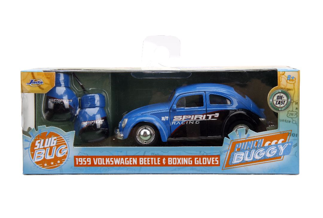Jada 1/32 "PUNCH BUGGY" 1959 VW Beetle W/Boxing Gloves - Blue