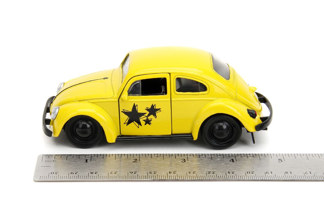 Jada 1/32 "PUNCH BUGGY" 1959 VW Beetle W/Boxing Gloves - Yellow - Click Image to Close