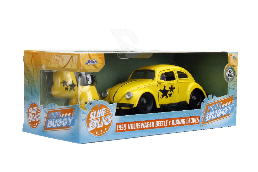 Jada 1/32 "PUNCH BUGGY" 1959 VW Beetle W/Boxing Gloves - Yellow